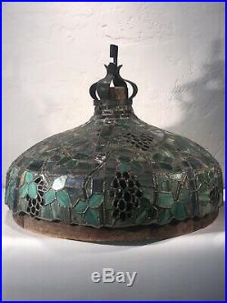 Rare 1910s Judson Studios Slag Glass Shade With Custom Mold For Chandelier Lamp