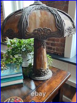 Rare Antique Brown Slag Glass Lighthouse Lamp