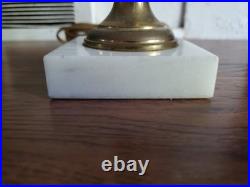 Rare Antique Vintage Slag Glass Victorian Table Lamp Marble Base Crystal Prisms Rare Antique Vintage Slag Glass Victorian Table Lamp Marble Base Crystal Prisms