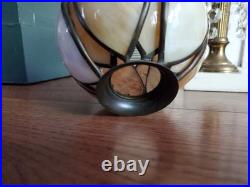 Rare Antique Vintage Slag Glass Victorian Table Lamp Marble Base Crystal Prisms Rare Antique Vintage Slag Glass Victorian Table Lamp Marble Base Crystal Prisms