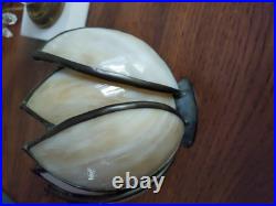 Rare Antique Vintage Slag Glass Victorian Table Lamp Marble Base Crystal Prisms Rare Antique Vintage Slag Glass Victorian Table Lamp Marble Base Crystal Prisms