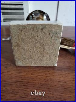 Rare Antique Vintage Slag Glass Victorian Table Lamp Marble Base Crystal Prisms