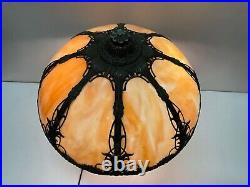 Rare Arts Craft Caramel Slag Glass Lamp Terracotta Hammered Copper Finish Flower Rare Arts Craft Caramel Slag Glass Lamp Terracotta Hammered Copper Finish Flower