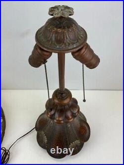 Rare Arts Craft Caramel Slag Glass Lamp Terracotta Hammered Copper Finish Flower Rare Arts Craft Caramel Slag Glass Lamp Terracotta Hammered Copper Finish Flower
