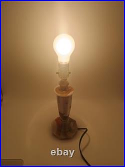 Rare Globe Specialty Company Akro Agate Slag Glass Lamp withgold shade, rewired