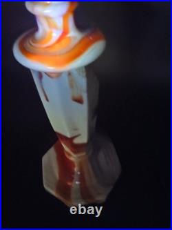Rare Globe Specialty Company Akro Agate Slag Glass Lamp withgold shade, rewired