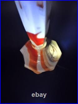 Rare Globe Specialty Company Akro Agate Slag Glass Lamp withgold shade, rewired Rare Globe Specialty Company Akro Agate Slag Glass Lamp withgold shade, rewired
