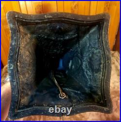 Rare Large Empire Antique Slag Glass 16 Panel Lamp