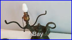 Rare Original Bradley & Hubbard Aladdin Slag Glass Overlay Lamp