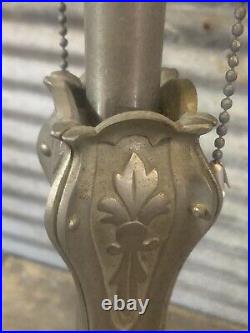 Rare Stunning Antique Vtg 1907 Bradley Hubbard B&h Slag Glass Lamp Base Signed
