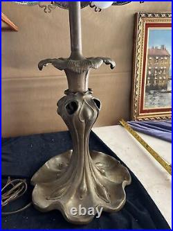 Rare Suess Slag Glass Lamp Chicago Bronze Four Pull Chain Lights 32 Wow