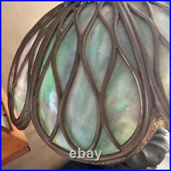 Rare Suess Slag Glass Lamp Chicago Bronze Four Pull Chain Lights 32 Wow