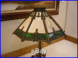 Restored Antique Bradley and Hubbard B&H Art Deco Slag Glass Lamp