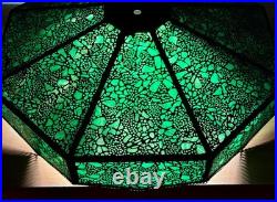 Reviere Studios New York Art Crafts Bronze Grapevine Glass Lamp Light Tiffany