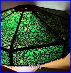 Reviere Studios New York Art Crafts Bronze Grapevine Glass Lamp Light Tiffany