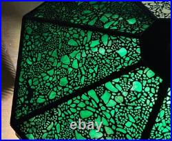 Reviere Studios New York Art Crafts Bronze Grapevine Glass Lamp Light Tiffany