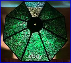 Reviere Studios New York Art Crafts Bronze Grapevine Glass Lamp Light Tiffany