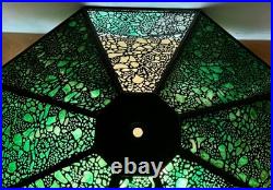 Reviere Studios New York Art Crafts Bronze Grapevine Glass Lamp Light Tiffany