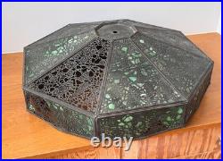 Reviere Studios New York Art Crafts Bronze Grapevine Glass Lamp Light Tiffany