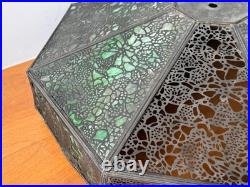 Reviere Studios New York Art Crafts Bronze Grapevine Glass Lamp Light Tiffany