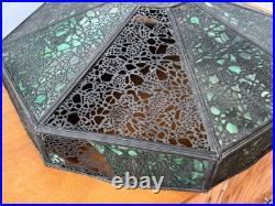 Reviere Studios New York Art Crafts Bronze Grapevine Glass Lamp Light Tiffany