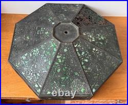 Reviere Studios New York Art Crafts Bronze Grapevine Glass Lamp Light Tiffany