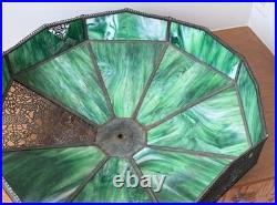 Reviere Studios New York Art Crafts Bronze Grapevine Glass Lamp Light Tiffany