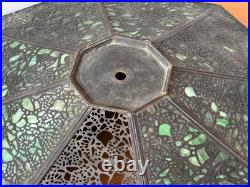 Reviere Studios New York Art Crafts Bronze Grapevine Glass Lamp Light Tiffany