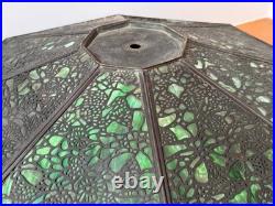 Reviere Studios New York Art Crafts Bronze Grapevine Glass Lamp Light Tiffany