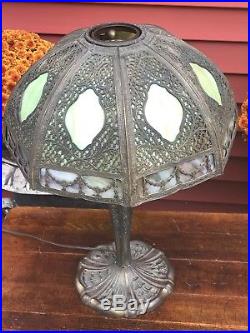 SLAG GLASS LAMP ART NOUVEAU LIGHTING Miller Handel Era ANTIQUE LATE 1920's
