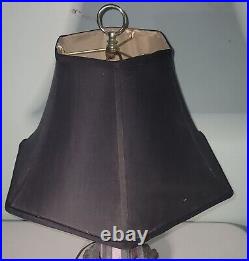SLAG GLASS (MARBLE GLASS) TABLE LAMP, 26, with Screw in Bell Shade, ANTIQUE