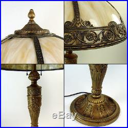 Salem Bros. Caramel Slag Glass Table Lamp 1920's