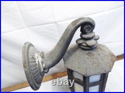 Salvage Slag Glass Porch Sconce Lamp Light Ornate Octagonal Victorian House