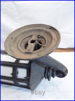 Salvage Slag Glass Porch Sconce Lamp Light Ornate Octagonal Victorian House