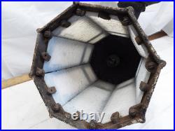 Salvage Slag Glass Porch Sconce Lamp Light Ornate Octagonal Victorian House