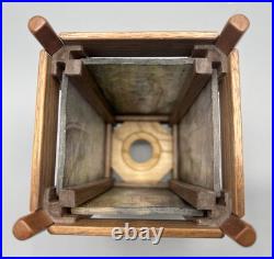 Sankora Studios Mid Century Vibe Slag Glass Lamp Walnut Maple Wood 9