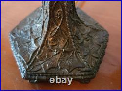Signed J A Whaley Slag Glass Overlay Floral Boudoir Accent Lamp Handel Era Signed J A Whaley Slag Glass Overlay Floral Boudoir Accent Lamp Handel Era