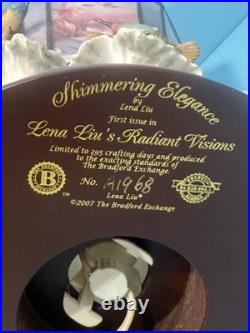 Signed Lina Liu Hummingbird Electric Slag Glass Lamp Shimmering Elegance 53d