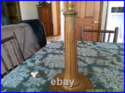 Signed Miller 6 Panel Slag Glass Lamp (as Is)