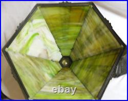 Signed Miller 963 Antique Slag Glass Table Lamp 19 Tall Rare