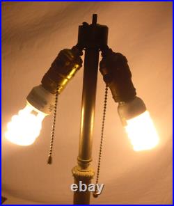Signed Miller 963 Antique Slag Glass Table Lamp 19 Tall Rare