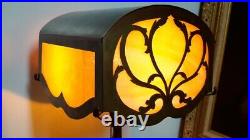 Signed Pairpoint base Slag Glass Table Lamp. Art nouveau. Arts Crafts