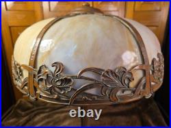 Signed Pittsburgh Antique Slag Glass Art Nouveau Table Lamp Signed Pittsburgh Antique Slag Glass Art Nouveau Table Lamp