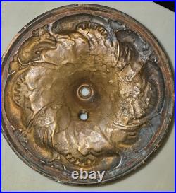Signed Pittsburgh Antique Slag Glass Art Nouveau Table Lamp