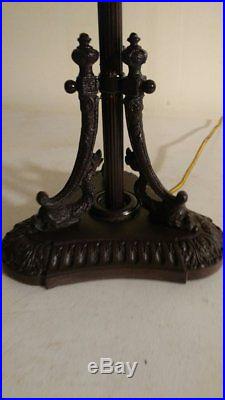 Signed Pittsburgh Ornate Dolphin Lamp for slag or leaded glass/Handel Era