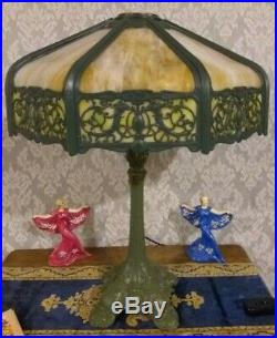 Signed Wilkinson Slag glass lamp Handel Tiffany arts & crafts leaded glass era