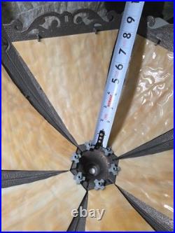 Six Panel Caramel Bent Slag Glass Lamp Shade On A Dale Tiffany Base Six Panel Caramel Bent Slag Glass Lamp Shade On A Dale Tiffany Base