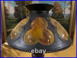 Slag Glass Folk Art Deco Arts Crafts Antique Lamp Bradley Hubbard Era Handel Era Slag Glass Folk Art Deco Arts Crafts Antique Lamp Bradley Hubbard Era Handel Era