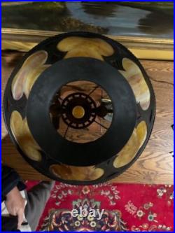 Slag Glass Folk Art Deco Arts Crafts Antique Lamp Bradley Hubbard Era Handel Era Slag Glass Folk Art Deco Arts Crafts Antique Lamp Bradley Hubbard Era Handel Era