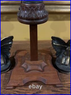 Slag Glass Folk Art Deco Arts Crafts Antique Lamp Bradley Hubbard Era Handel Era Slag Glass Folk Art Deco Arts Crafts Antique Lamp Bradley Hubbard Era Handel Era